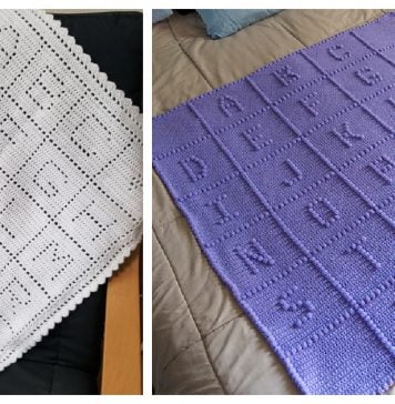 ABC Alphabet Afghan Baby Blanket Crochet Patterns