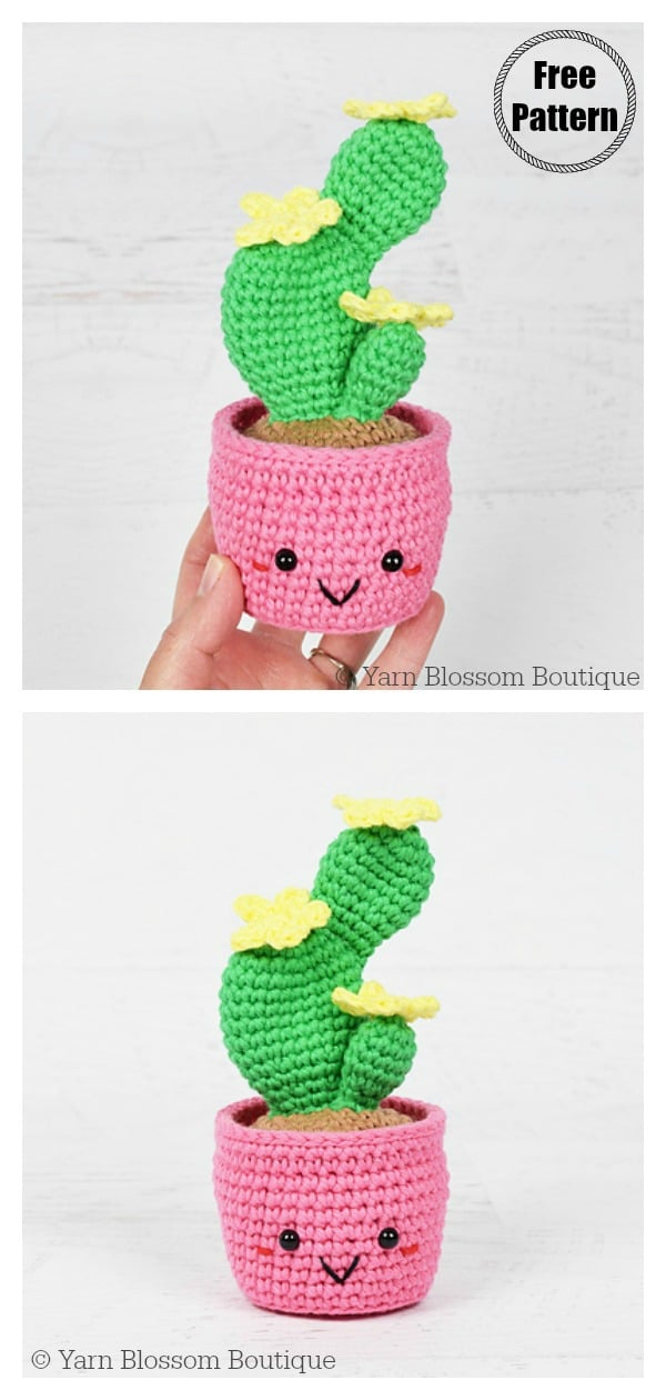 Amigurumi Flowering Cactus Free Crochet Patterns