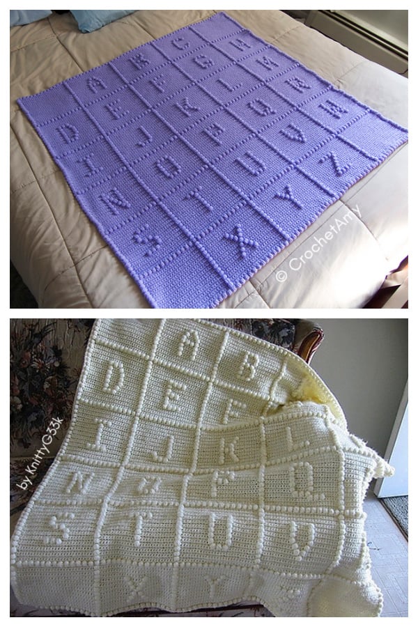 Baby's ABC's Afghan Blanket FREE Crochet Pattern and Video Tutorial