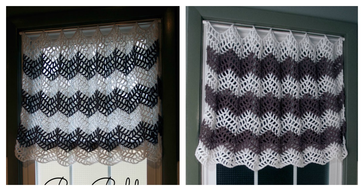 Big Bold Chevron Curtain FREE Crochet Pattern 