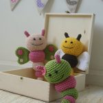 Bug rattles – Butterfly, Bee and Caterpillar crochet pattern