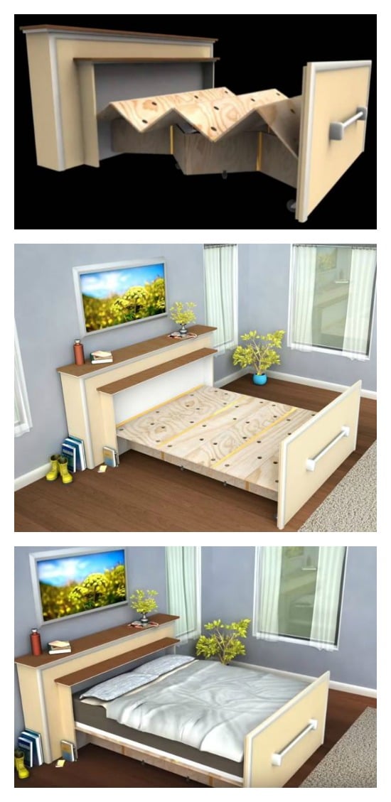 Build a DIY Built-in Roll-out Bed to Save Space 