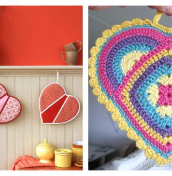 Crochet Heart shaped Pot Holders FREE pattern