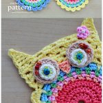 Crochet Owl Coasters (Appliques) Pattern