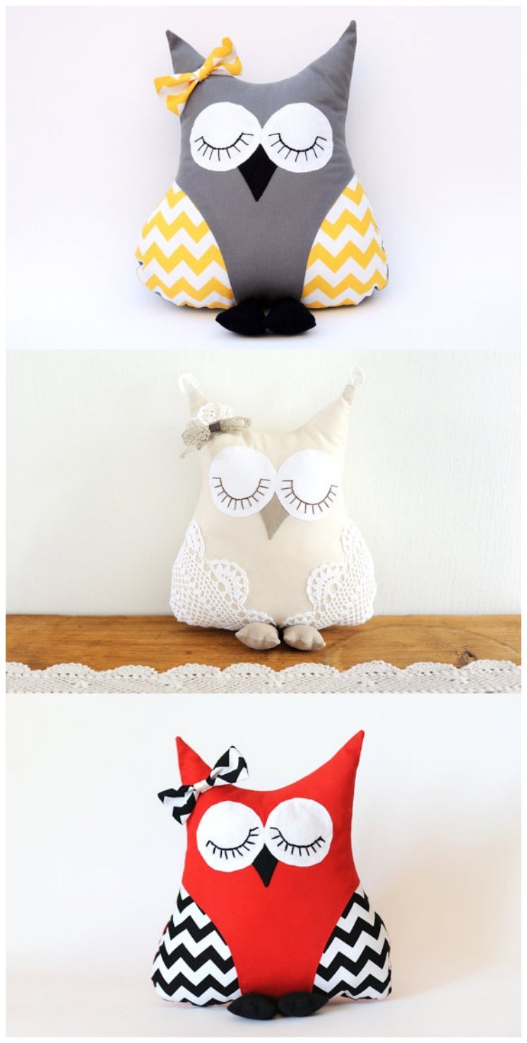 DIY Cozy and cute modern owl pillows