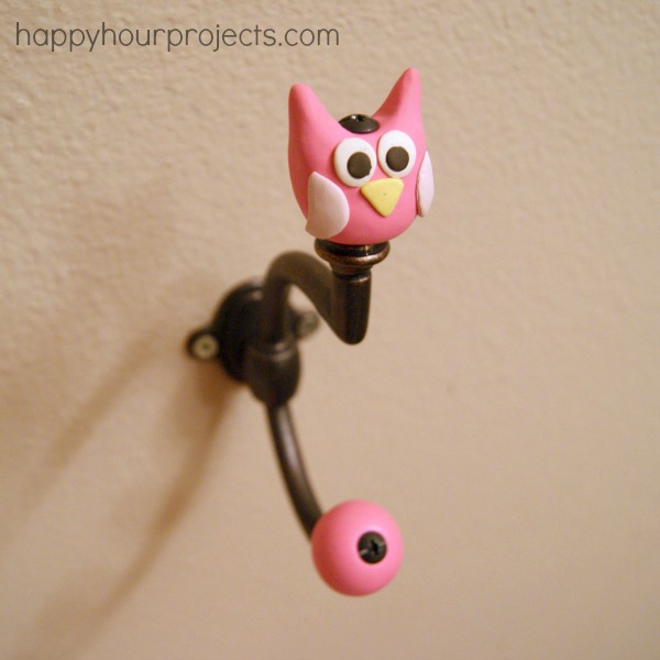 DIY Owl Bathroom Hook tutorial