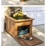 DIY Pallet Wood Hose Holder with Planter