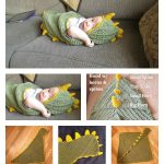 Dino Baby Hooded Blanket Free Crochet Pattern