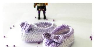 Crochet Baby Girl Bow Booties Free Pattern