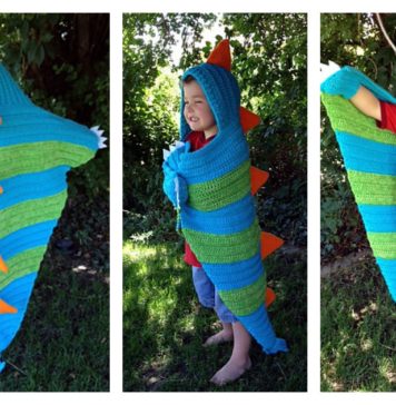 Absolutely Adorable Hooded Dragon Blanket Crochet Pattern