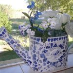 Mosaic Watering Can Vase