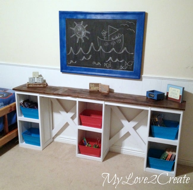 DIY Repurposed Cabinet Doors into Children's Desk