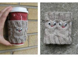 Owl Coffee Cozy FREE Knitting Pattern m