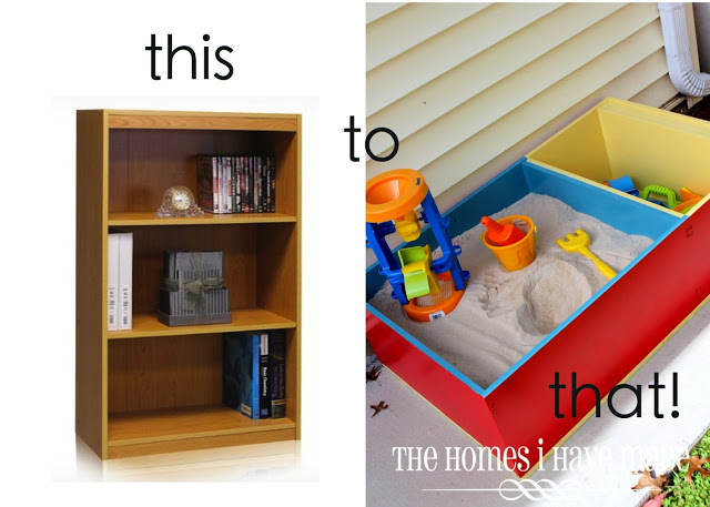 Turn an Old Bookcase into a Kids Sandbox