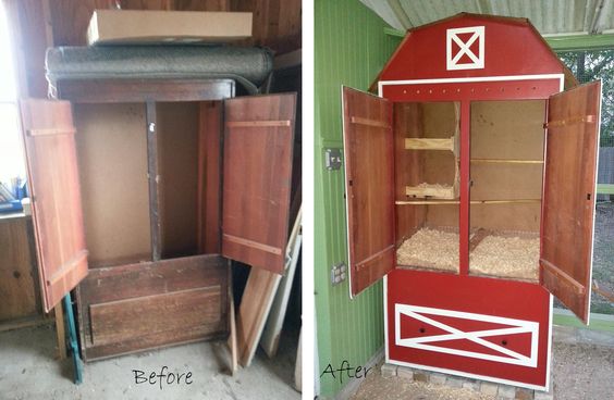 Turn an old Armoire into a Chicken Coop