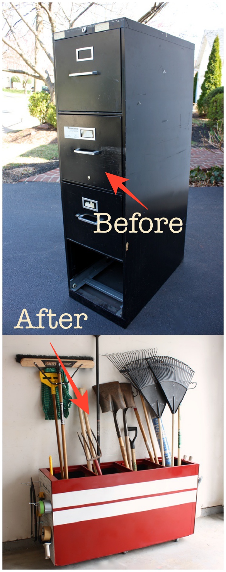 Turning your old file cabinet into a garage storage favorite
