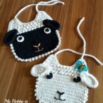 Crochet Little Lamb Baby Bib with Free Pattern and Tutorial