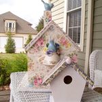 mosaic birdhouse with Broken China