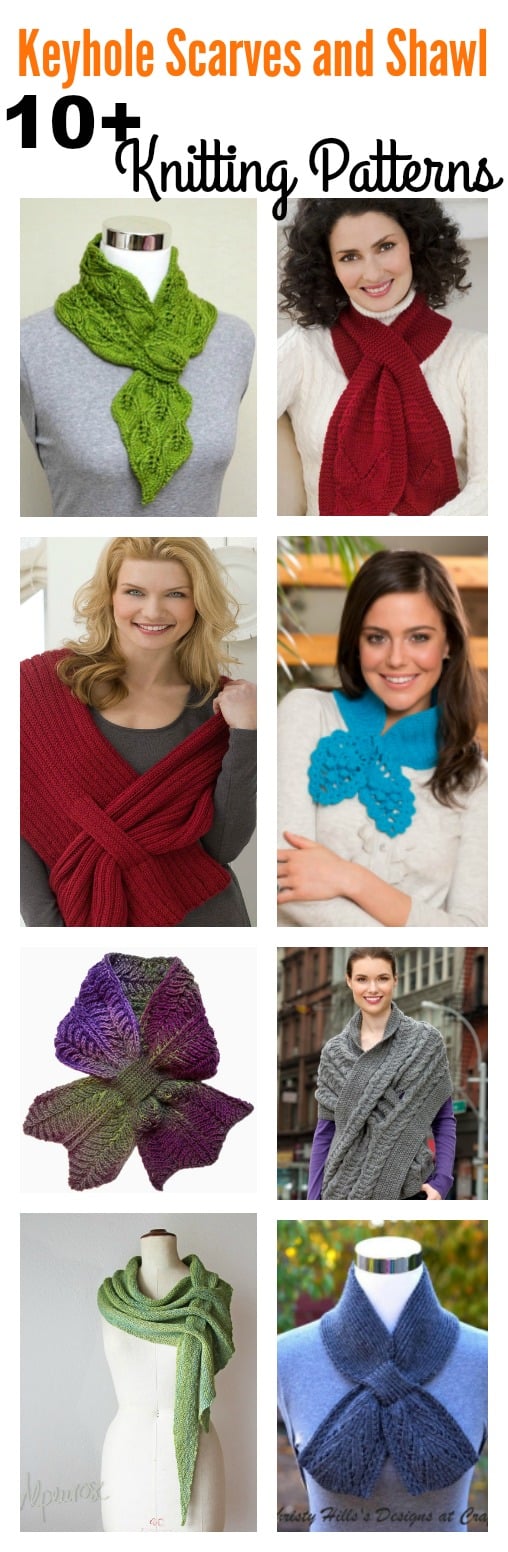 10+ Keyhole Scarves and Shawl Knitting Patterns 