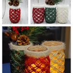 Christmas Jar Cozy Free Crochet Pattern and Video Tutorial