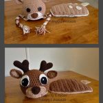 Crochet Reindeer Hat and Cover Set Pattern