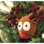 Crochet Rudolph Reindeer Ornament FREE Pattern