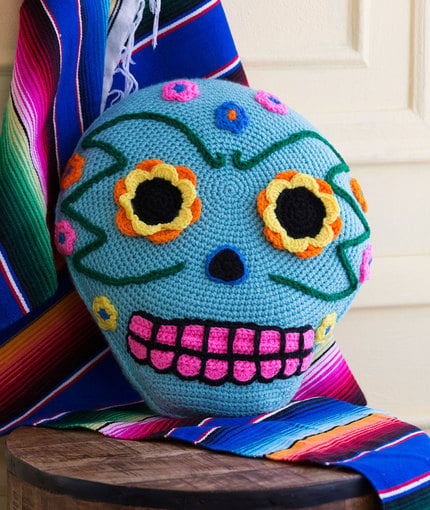 Day of the Dead Pillow Free Crochet Pattern