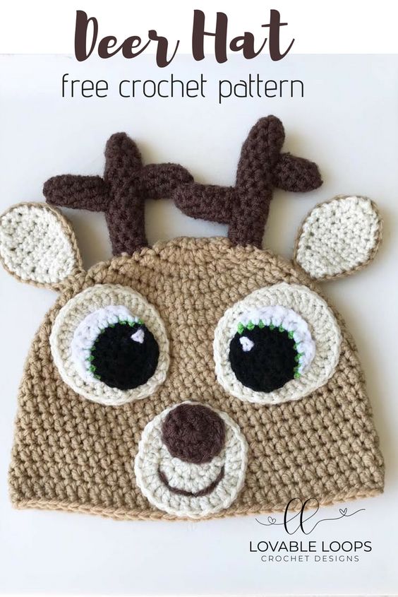 Deer Hat Free Crochet Pattern