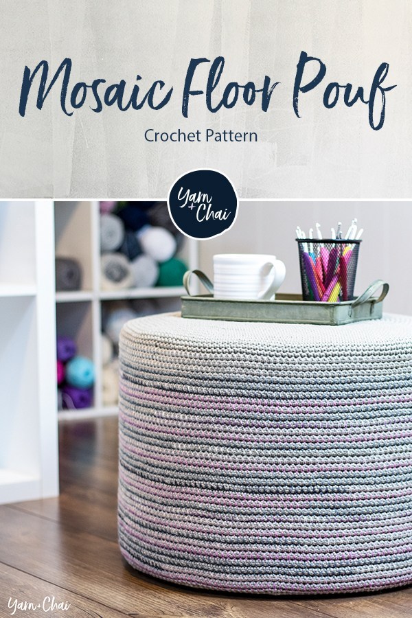Mosaic Floor Pouf Free Crochet Pattern