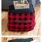 Plaid Floor Pouf Free Crochet Pattern