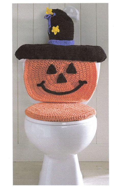 Pumpkin Toilet Cover FREE Crochet Pattern