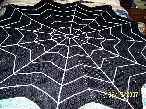 Spiderweb Afgan Blanket Free Crochet Pattern