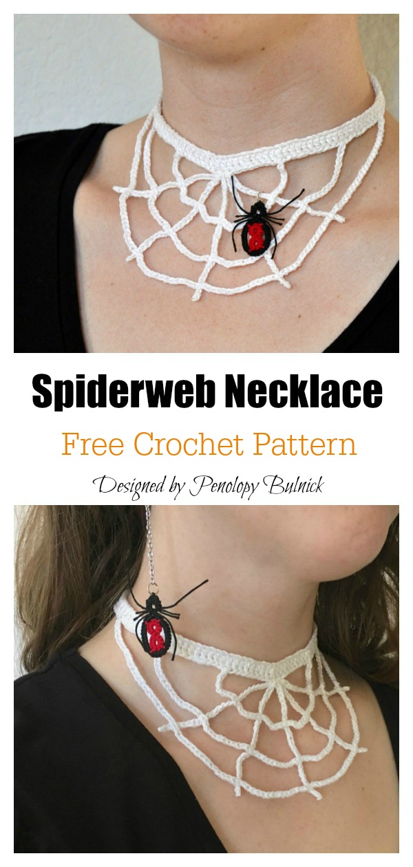 Spiderweb Necklace Free Crochet Pattern