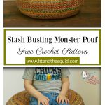 Stash Busting Monster Pouf Free Crochet Pattern