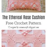 The Ethereal Rose Cushion Free Crochet Pattern