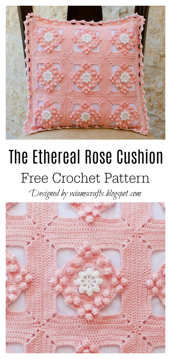 The Ethereal Rose Cushion Free Crochet Pattern