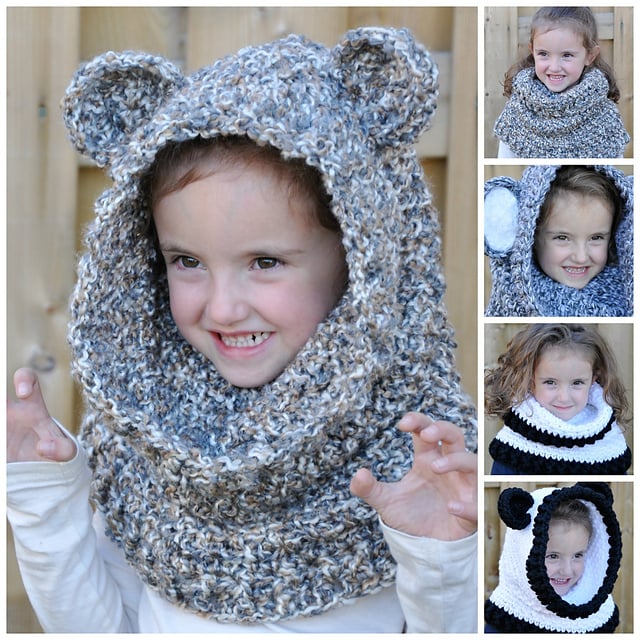 Un'bear'ably Cute Hooded Cowl Crochet Pattern