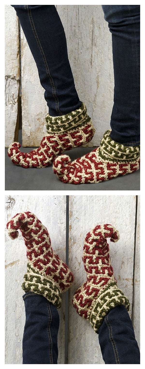 Adult Elf Slippers Free Crochet Pattern