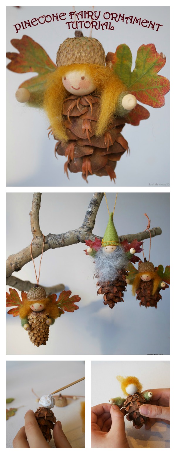 DIY Pinecone Fairy Ornaments 
