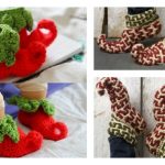 Adult and Baby Elf Slippers Free Crochet Patterns