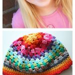 Granny Stitch Rainbow Beanie Hat Free Crochet Pattern