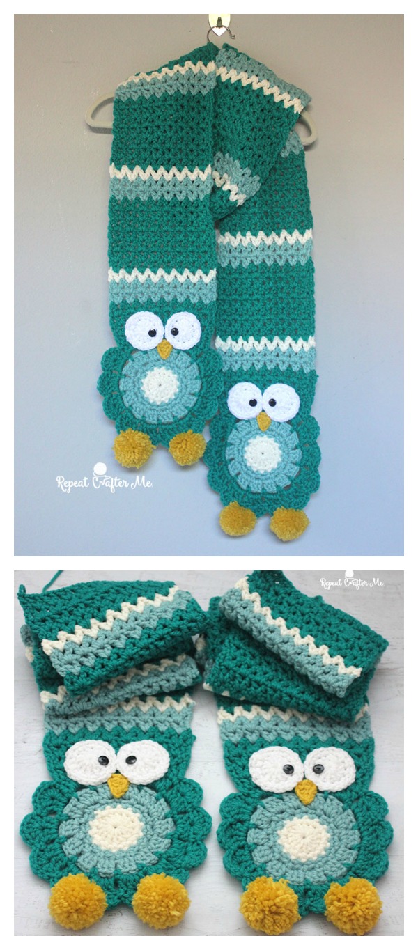 Owl Scarf Free Crochet Pattern 