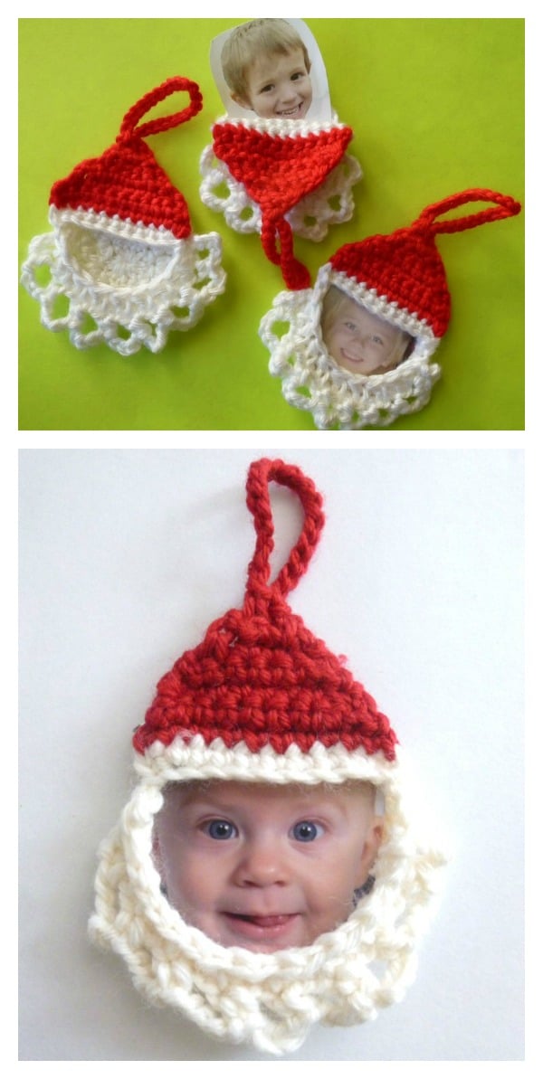 Santa Frame Ornament Free Crochet Pattern