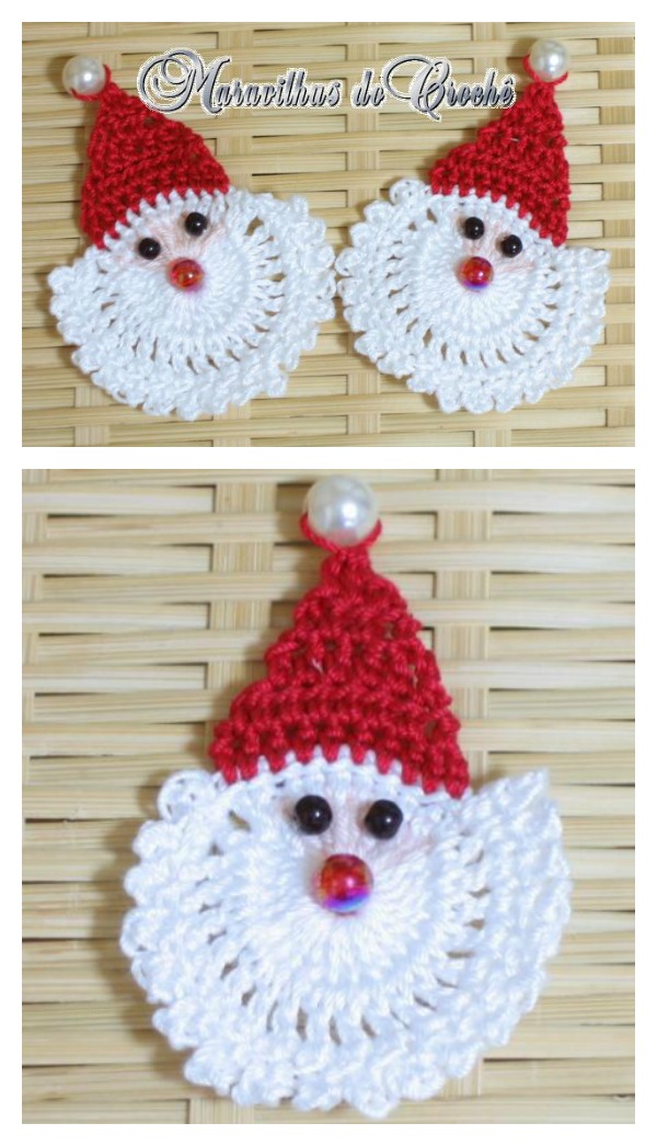 Santa Ornament Free Crochet Pattern