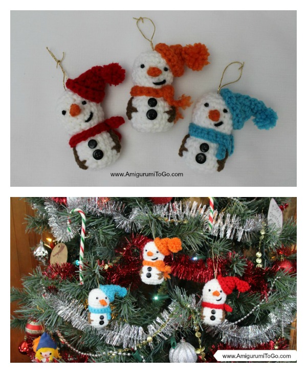 Amigurumi Snowman Ornament Free Crochet Pattern