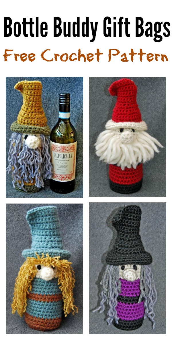 Bottle Buddy Gift Bags Free Crochet Pattern