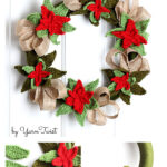 Christmas Poinsettia Wreath Crochet Pattern