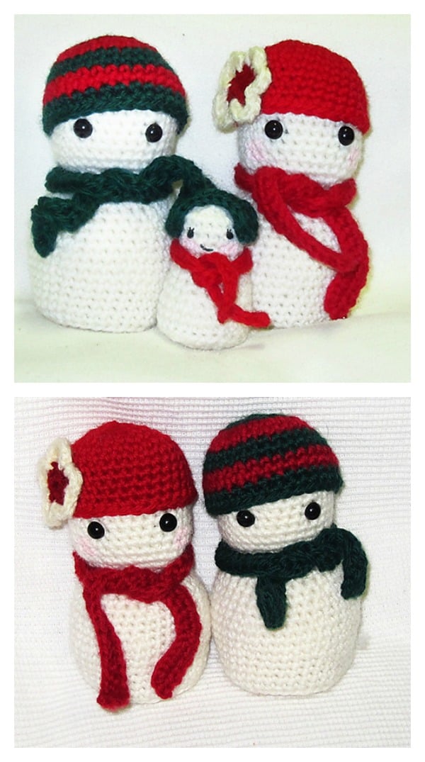 Christmas Snowman Family Amigurumi Free Crochet Pattern