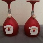 Christmas Wine Glasses Candle Holders