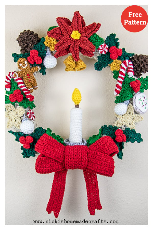 Christmas Wreath Free Crochet Pattern 